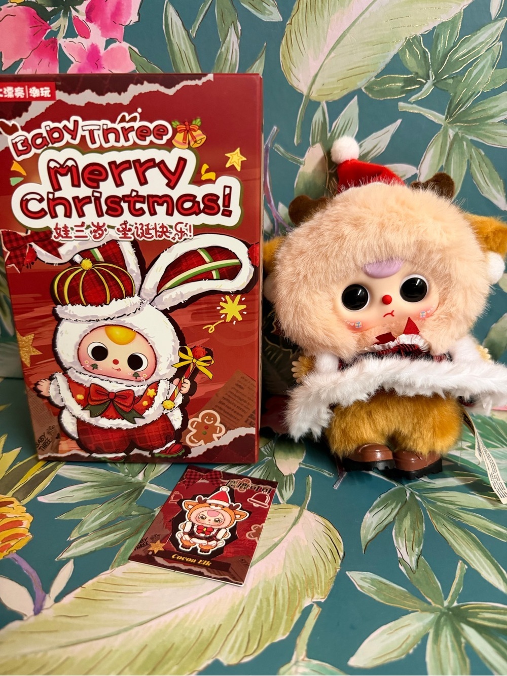 Baby Three Merry Christmas Cocoa Elk Plush Doll NIB Limited Edition